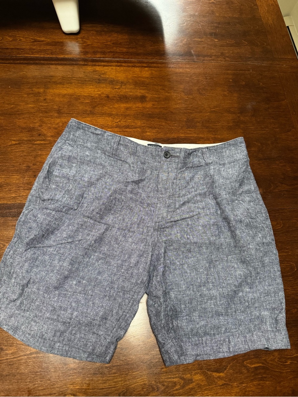 J. Crew Men's Heathered Navy Chambray Flat-Front Shorts
